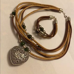 Portuguese Cork Necklace + Bracelet
